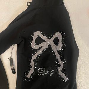 CUTE BOW BLACK TRACKSUIT